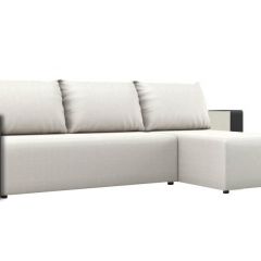 Диван угловой Алиса 3 Savana Milk Teos Black в Александровском - alexsandrovskoe.mebel24.online | фото