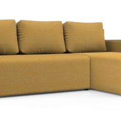 Диван угловой Алиса 3 Shaggy MUSTARD - TEOS BLACK в Александровском - alexsandrovskoe.mebel24.online | фото