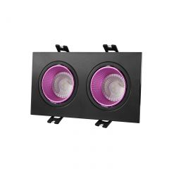 DK3072-BK+PI Встраиваемый светильник, IP 20, 10 Вт, GU5.3, LED, черный/розовый, пластик в Александровском - alexsandrovskoe.mebel24.online | фото