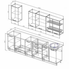 Кухонный гарнитур Антрацит 2800 (Стол. 26мм) в Александровском - alexsandrovskoe.mebel24.online | фото 2