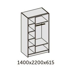 ИННЭС-5 Шкаф-купе 2-х дв. 1400 (2дв. Ф1 - венге) в Александровском - alexsandrovskoe.mebel24.online | фото 2