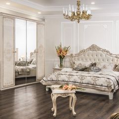Комод 4 ящика с Зеркалом ППУ (крем) коллекция Патрисия в Александровском - alexsandrovskoe.mebel24.online | фото 5