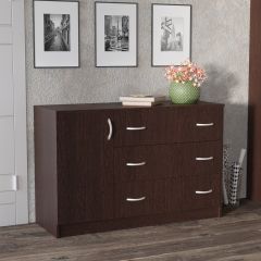 Комод Лофт (3 ящика/1 дверца) Венге в Александровском - alexsandrovskoe.mebel24.online | фото