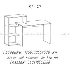 Компьютерный стол №10 (Анкор белый) в Александровском - alexsandrovskoe.mebel24.online | фото