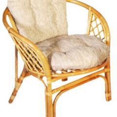 Кресло Багама, подушки светлые обычные шенил (Мёд) в Александровском - alexsandrovskoe.mebel24.online | фото