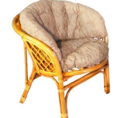 Кресло Багама, подушки светлые полные шенил (Мёд) в Александровском - alexsandrovskoe.mebel24.online | фото 1