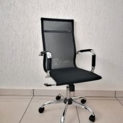 Кресло Barneo K-111H для персонала (черная сетка) в Александровском - alexsandrovskoe.mebel24.online | фото