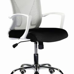 Кресло BRABIX "Wings MG-306" (пластик белый, хром, сетка, серое/черное) 532010 в Александровском - alexsandrovskoe.mebel24.online | фото