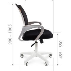 Кресло для оператора CHAIRMAN 696 white (ткань TW-12/сетка TW-04) в Александровском - alexsandrovskoe.mebel24.online | фото 5
