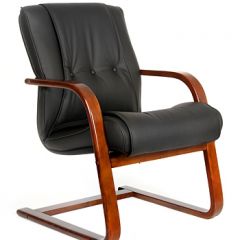 Кресло для посетителя CHAIRMAN  653 V (Кожа) Черное в Александровском - alexsandrovskoe.mebel24.online | фото