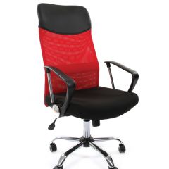 Кресло для руководителя CHAIRMAN 610 N (15-21 черный/сетка красный) в Александровском - alexsandrovskoe.mebel24.online | фото