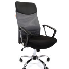 Кресло для руководителя CHAIRMAN 610 N(15-21 черный/сетка серый) в Александровском - alexsandrovskoe.mebel24.online | фото