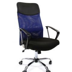Кресло для руководителя CHAIRMAN 610 N (15-21 черный/сетка синий) в Александровском - alexsandrovskoe.mebel24.online | фото