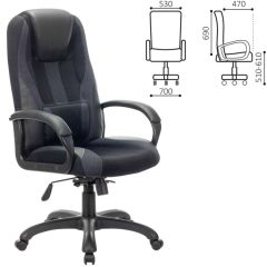 Кресло компьютерное BRABIX PREMIUM "Rapid GM-102" (экокожа/ткань, черное/серое) 532105 в Александровском - alexsandrovskoe.mebel24.online | фото 2