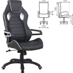 Кресло компьютерное BRABIX "Techno Pro GM-003" (черное/серое, вставки серые) 531814 в Александровском - alexsandrovskoe.mebel24.online | фото 2