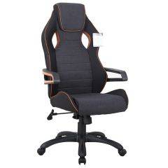 Кресло компьютерное BRABIX Techno Pro GM-003 (ткань черное/серое, вставки оранжевые) 531813 в Александровском - alexsandrovskoe.mebel24.online | фото
