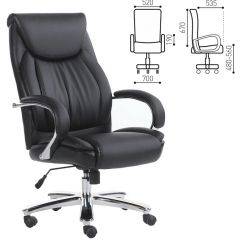 Кресло офисное BRABIX "Advance EX-575" (хром/экокожа/черное) 531825 в Александровском - alexsandrovskoe.mebel24.online | фото 1