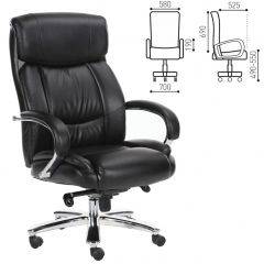 Кресло офисное BRABIX "Direct EX-580" (хром/рециклированная кожа/черное) 531824 в Александровском - alexsandrovskoe.mebel24.online | фото