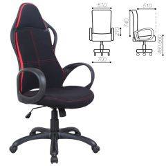 Кресло офисное BRABIX PREMIUM "Force EX-516" (ткань черное/вставки красные) 531571 в Александровском - alexsandrovskoe.mebel24.online | фото