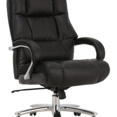 Кресло офисное BRABIX PREMIUM "Bomer HD-007" (рециклированная кожа, хром, черное) 531939 в Александровском - alexsandrovskoe.mebel24.online | фото