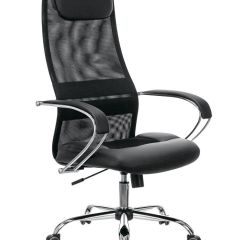 Кресло офисное BRABIX PREMIUM "Stalker EX-608 CH" (хром, ткань-сетка/кожзам, черное) 532091 в Александровском - alexsandrovskoe.mebel24.online | фото