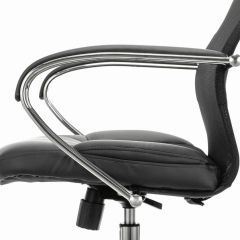 Кресло офисное BRABIX PREMIUM "Stalker EX-608 CH" (хром, ткань-сетка/кожзам, черное) 532091 в Александровском - alexsandrovskoe.mebel24.online | фото 4