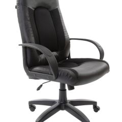 Кресло офисное BRABIX "Strike EX-525" (экокожа черная, ткань черная) 531381 в Александровском - alexsandrovskoe.mebel24.online | фото