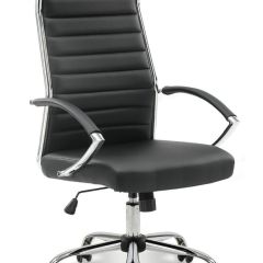 Кресло офисное BRABIX "Style EX-528", экокожа, хром, черное, 531947 в Александровском - alexsandrovskoe.mebel24.online | фото