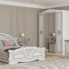 Кровать 2-х спальная 1600*2000 Грация (12.116) без основания (белый/серебро) в Александровском - alexsandrovskoe.mebel24.online | фото 2