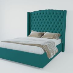 Кровать Берлин ЛЮКС с ортопедическим основанием 1600 (велюр бирюзовый) в Александровском - alexsandrovskoe.mebel24.online | фото 3