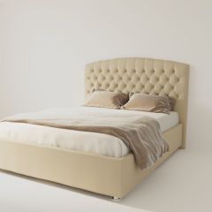 Кровать Берлин с ПМ 2000 (экокожа бежевая) в Александровском - alexsandrovskoe.mebel24.online | фото 4