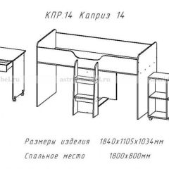 КАПРИЗ-14 Кровать 800 двухъярусная без рисунка в Александровском - alexsandrovskoe.mebel24.online | фото 2