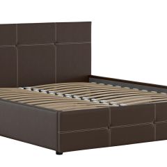Кровать двойная Синди 160 + ортопед + ПМ + дно (арт. Марика 468 к/з (шоколад)) в Александровском - alexsandrovskoe.mebel24.online | фото 2