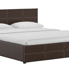 Кровать двойная Синди 160 + ортопед + ПМ + дно (арт. Марика 468 к/з (шоколад)) в Александровском - alexsandrovskoe.mebel24.online | фото