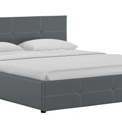 Кровать двойная Синди 160 + ортопед + ПМ + дно (арт. Марика 485 к/з (серый)) в Александровском - alexsandrovskoe.mebel24.online | фото