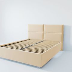 Кровать Корсика с ортопедическим основанием 800 (экокожа бежевая) в Александровском - alexsandrovskoe.mebel24.online | фото 2