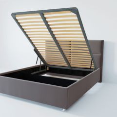 Кровать Корсика с ПМ 1200 (велюр темно-серый) в Александровском - alexsandrovskoe.mebel24.online | фото
