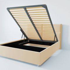 Кровать Корсика с ПМ 800 (экокожа бежевая) в Александровском - alexsandrovskoe.mebel24.online | фото