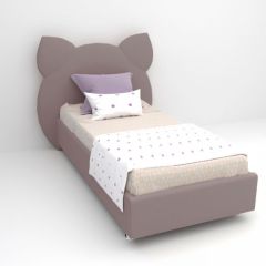 Кровать Котя с ортопедическим основанием 1200 (велюр темно-серый) в Александровском - alexsandrovskoe.mebel24.online | фото