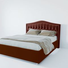 Кровать Нягань с ПМ 1200 (велюр бордо) в Александровском - alexsandrovskoe.mebel24.online | фото 2