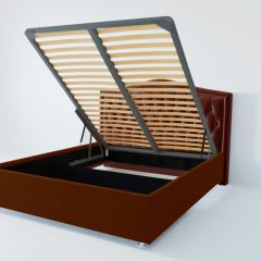 Кровать Нягань с ПМ 1200 (велюр бордо) в Александровском - alexsandrovskoe.mebel24.online | фото