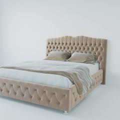 Кровать Нягань с ПМ 800 (велюр светло-серый) в Александровском - alexsandrovskoe.mebel24.online | фото 2