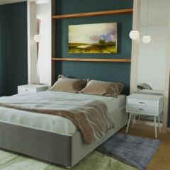 Кровать Подиум с ортопедическим основанием 1200 (велюр темно-серый) в Александровском - alexsandrovskoe.mebel24.online | фото 3