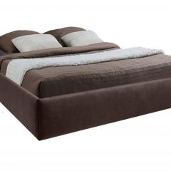 Кровать Подиум с ПМ 800 (экокожа коричневая) в Александровском - alexsandrovskoe.mebel24.online | фото 2