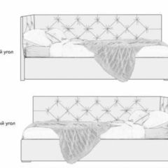 Кровать угловая Лэсли интерьерная +основание (120х200) в Александровском - alexsandrovskoe.mebel24.online | фото 2