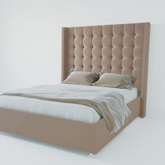 Кровать Венеция ЛЮКС с ПМ 800 (велюр серый) в Александровском - alexsandrovskoe.mebel24.online | фото 2