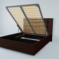 Кровать Венеция с ПМ 1200 (экокожа коричневая) в Александровском - alexsandrovskoe.mebel24.online | фото