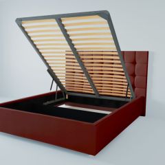 Кровать Венеция с ПМ 1200 (велюр бордо) в Александровском - alexsandrovskoe.mebel24.online | фото