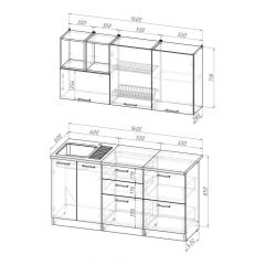 Кухонный гарнитур Лариса стандарт 4 1600 мм в Александровском - alexsandrovskoe.mebel24.online | фото 2