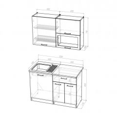 Кухонный гарнитур Ольга лайт 3 1200 мм в Александровском - alexsandrovskoe.mebel24.online | фото 2